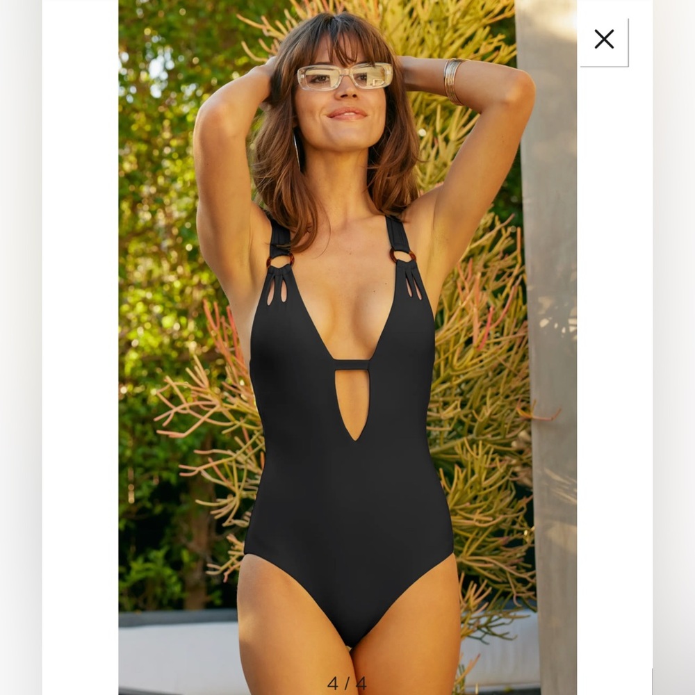 NEW Becca Color Code Plunge One-Piece Swimsuit, Small